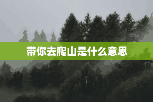 带你去爬山是什么意思(带你去爬山是什么意思网络用语)